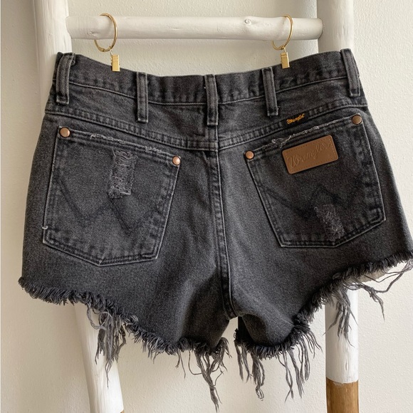 Wrangler Pants - Vintage wrangler cut off jean shorts washed black